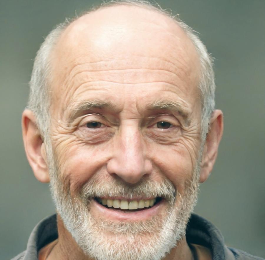 Porträt eines professionellen Kursleiters vor dunklem Hintergrund